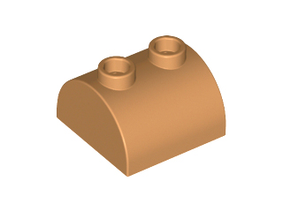 Brick Curved 2 x 2, Two Top Studs in Medium Nougat