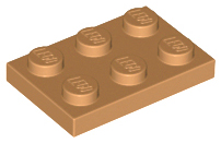 Plate 2 x 3 in Medium Nougat