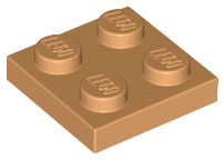Plate 2 x 2 in Medium Nougat