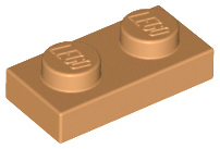 Plate 1 x 2 in Medium Nougat