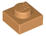 Plate 1 x 1 in Medium Nougat