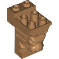 Brick Special 2 x 3 x 3 with Cutout and Lion Head [Hollow Studs] in Medium Nougat