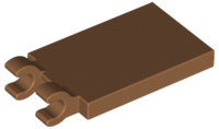 Tile Special 2 x 3 with 2 Clips [Thick Open O Clips] in Medium Nougat