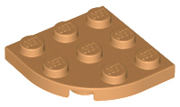 Plate Round Corner 3 x 3 in Medium Nougat