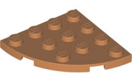 Plate Round Corner 4 x 4 in Medium Nougat
