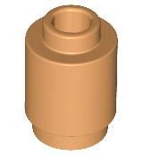 Brick Round 1 x 1 Open Stud in Medium Nougat