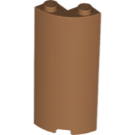 Cylinder Quarter 2 x 2 x 5 (Wall) in Medium Nougat
