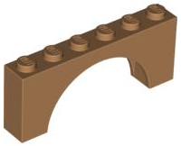 Brick Arch 1 x 6 x 2 - Thick Top with Reinforced Underside in Medium Nougat
