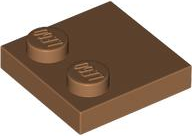 Plate Special 2 x 2 with Only 2 studs in Medium Nougat