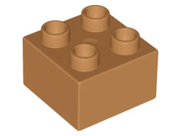 Duplo Brick 2 x 2 in Medium Nougat