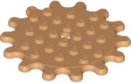 Plate Special 6 x 6 Splat Gear, 14 Teeth in Medium Nougat