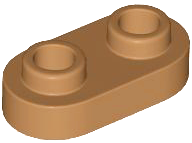 Plate Special 1 x 2 Rounded with 2 Open Studs in Medium Nougat