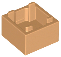 Container Box 2 x 2 x 1 [Plain] in Medium Nougat