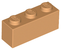Brick 1 x 3 in Medium Nougat