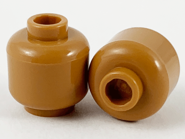 Minifig Head [Plain] [Hollow Stud] in Medium Nougat