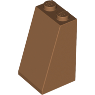 Brick Sloped 75° 2 x 2 x 3 [Solid Studs] in Medium Nougat