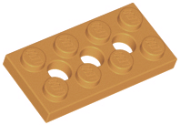 Technic Plate 2 x 4 [3 Holes] in Medium Nougat