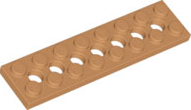 Technic Plate 2 x 8 [7 Holes] in Medium Nougat