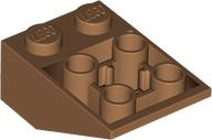 Brick Sloped Inverted 33° 3 x 2, Connections between Studs, Ovoid Bottom Pin in Medium Nougat