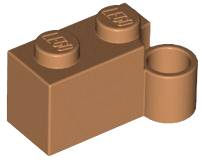 Hinge Brick 1 x 4 [Lower] in Medium Nougat