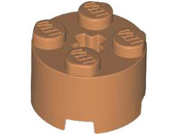 Brick Round 2 x 2 with Axle Hole in Medium Nougat