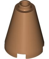 Cone 2 x 2 x 2, Open Stud in Medium Nougat