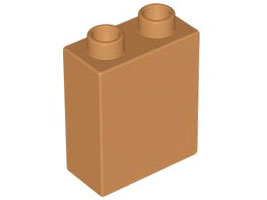 Duplo Brick 1 x 2 x 2 with Bottom Tube in Medium Nougat