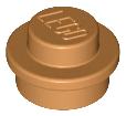 Plate Round 1 x 1 with Solid Stud in Medium Nougat