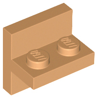 Bracket 2 x 2 with 1 x 2 Vertical Studs in Medium Nougat