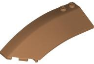 Brick Wedged, Curved 8 x 3 x 2 Open Left in Medium Nougat