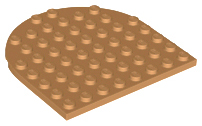 Plate 8 x 8 with Rounded End in Medium Nougat