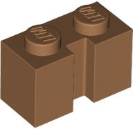Brick Special 1 x 2 with Groove in Medium Nougat