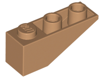 Brick Sloped Inverted 33° 3 x 1 with Internal Stopper and No Front Stud Connection in Medium Nougat