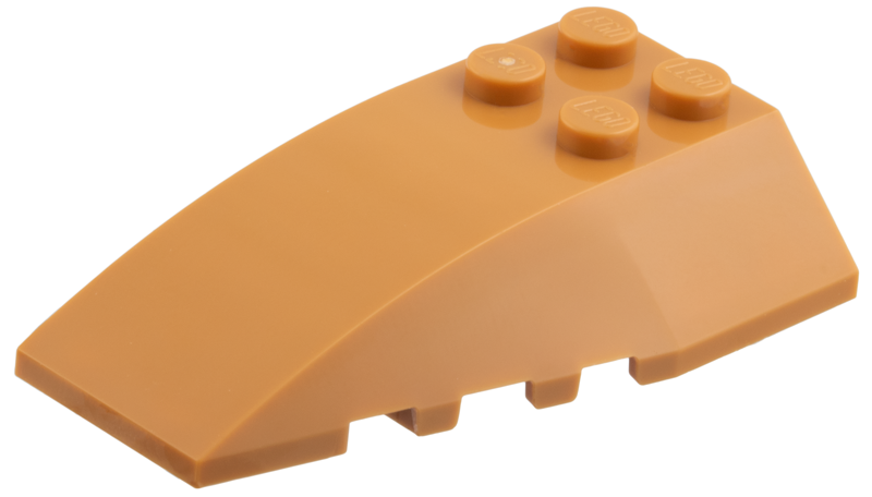 Brick Wedged, Curved 6 x 4 Triple in Medium Nougat