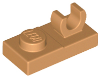 Plate Special 1 x 2, Top Clip [Open O] in Medium Nougat
