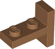 Bracket 1 x 2 with 1 x 2 Vertical Studs in Medium Nougat