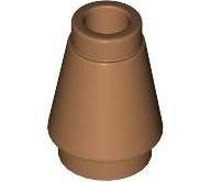 Cone 1 x 1 [Top Groove] in Medium Nougat