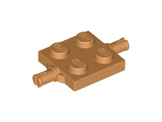 Plate Special 2 x 2 with Wheel Holders in Medium Nougat