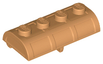 Treasure Chest Lid [Thick Hinge] in Medium Nougat