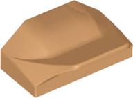 Brick Wedged, Curved 1 x 2 x 2/3 No Studs, Wing End in Medium Nougat