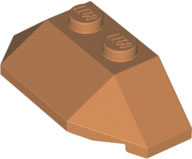 Brick Wedged, Sloped 45° 2 x 4 Triple in Medium Nougat