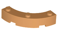 Brick Round Corner 4 x 4 Macaroni Wide with 3 Studs in Medium Nougat
