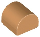 Brick Curved 1 x 1 x 2/3 Double Curved Top, No Studs in Medium Nougat