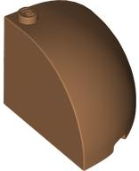 Brick Round Corner 4 x 4 x 3 Quarter Dome Top in Medium Nougat