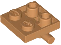 Plate Special 2 x 2 with Horizontal T-Bar Underneath in Medium Nougat