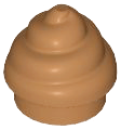 Plate Round 1 x 1 Swirled Top / Poo in Medium Nougat