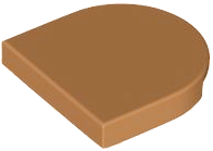 Tile Round 2 x 2 Half Circle in Medium Nougat