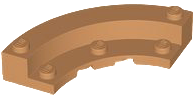 Brick Round Corner 5 x 5 Macaroni with 1/3 Inner Side in Medium Nougat