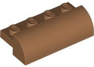 Brick Curved 2 x 4 x 1 in Medium Nougat