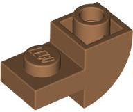 Brick Curved Inverted 1 x 2 with 1 x 1 Cutouts in Medium Nougat
